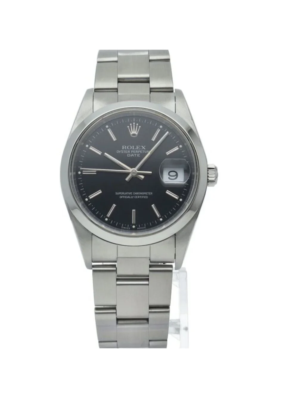 Rolex Oyster Perpetual Date Watch SS Black